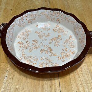 Temptation by Tara Floral Lace Cake Pie Scalloped Dish